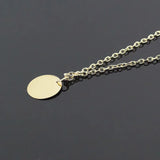 925 Sterling Silver Gold Plated Simple Round Disc Pendant Necklace Minimalist Geometric Circle Coin Chain Jewelry for Women