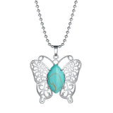 Butterfly Transformation Natural Crystal Pendants – Aesthetic Oval Gemstone Choker Necklace & Creative DIY Accessories