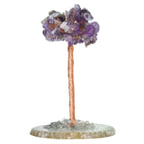 Natural Crystal Tree with Gray Agate Base | Handmade Copper Wire Gemstone Ornament for Home & Office Decor