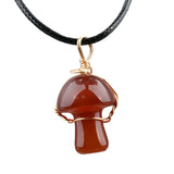 Bohemian Mushroom Crystal Necklace | 15×20mm Gemstone Pendant Vacation & Party Gift