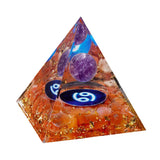 12 Constellation Gemstone Solar Sphere Orgone Pyramid 60MM for Home Office Feng Shui Decor & Spiritual Gifts