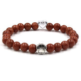 8mm Natural Crystal Stretch Beaded Bracelet with Heart Rhinestone Charm 19cm Elastic Energy Healing Gemstone Bracelet for Women Yoga Jewelry
