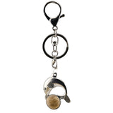Bohemian Silver Marine Dolphin Key Ring • Cute Sea Animal Crystal Sphere Holder Clip • Heavy-Duty Swivel Lobster Clasp Christmas Gift