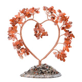 Handmade  Love Heart Crystal Tree | Natural Gemstone Ornament with Agate Slice Base | Healing Crystal Home Decor for Spiritual Gifts