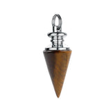 Natural Crystal Cone Pendulum Pendant Reiki Chakra Healing Pointed Gemstone Pendulum Charms for Dowsing Divination Necklace Jewelry Making