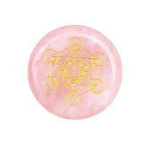 Sacred Geometry Metatron's Cube Stone | 25mm Natural Crystal Grid Stone Meditation & Chakra Healing