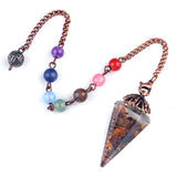 Wholesale Chakra Orgone Pendulum | Red Crystal Resin Pendulum with Copper Coil & 7 Chakra Chain for Divination
