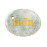 35X45MM Flat Oval Gemstone Pendant Engraved Words for Making Jewelry Lucky Stone DIY Accessories