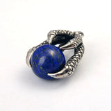Dragon Claw Natural Gemstone Sphere Pendant, Gothic Dragon Claw Holding Crystal Ball Charm Pendant for Necklace
