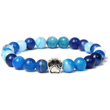 Natural Stone Stretch Beaded Bracelet with Turquoise Accent & Heart Charm Chakra Energy Healing Elastic Bracelet for Women Stacking Jewelry