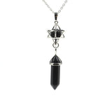 Natural Amethyst Crystal Quartz Merkaba Star Stone Chakra Pendant Necklace Hexagonal Pointed Energy Reiki Healing