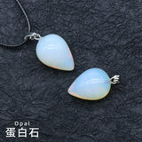 Natural crystal agate Drop Pendant Necklace Natural Stone Pendants Water Drop Shape Mixed Color Crystal Agates Stone Charms