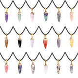 Faceted Chili Gemstone Pendant Necklace SN1871G Hand-Carved Protection Amulet 45CM Black Cord