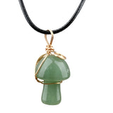 Bohemian Mushroom Crystal Necklace | 15×20mm Gemstone Pendant Vacation & Party Gift