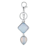 Minimalist Natural Stone Keychain Aesthetic Geometric Quartz Teardrop Charm Bag Pendant Girlfriend Gift