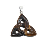 35-40mm Celtic Triquetra Knot Crystal Pendant | Natural Gemstone Trinity Knot Necklace for Protection