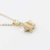Gold Plated Star Shape Natural Crystal Pendant Necklace, 13×13mm Faceted Five‑Pointed Star Gemstone Necklace, Reiki Chakra Healing Stone Jewelry for Women