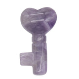 Symbolic Heart Key Crystal Pendant | 22×39mm Multi-Gemstone Charm Chakra Healing Jewelry