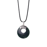 Boho Hollow Circle Donut Gemstone Pendant, Vintage Crown Metal Cap Natural Stone Charm, Handmade Jewelry Making Supply
