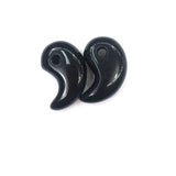 Comma Shape Natural Stone Pendant, Polished Crystal Agate Charms for DIY Necklace Bracelet Jewelry Making