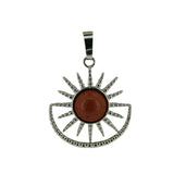 Vintage Sun Burst Gemstone Charm - Spiritual Healing Crystal Pendant Jewelry
