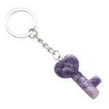 Symbolic Heart Key Crystal Keychain | Natural Healing Stone Pendant Bag & Key Charm