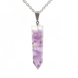 Crystal Gravel Pendant Amethyst Pendant Hexagonal Column Women's Fashion Hexagonal Natural Crystal Quartz Healing Necklace
