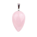 Minimalist Natural Stone Teardrop Necklace Smooth Polished Water Drop Crystal Charm Pendant with Adjustable Black Cord Unisex Spiritual Protection Jewelry