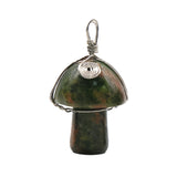 20mm Natural Crystal Mushroom Pendant  Wire-Wrapped Gemstone DIY Jewelry for Gifts