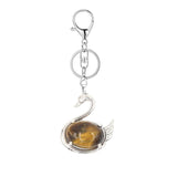 Genuine Tiger's Eye Sea Turtle Keyring - Spiritual Healing Crystal Gift for Her