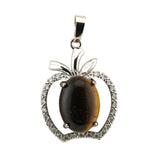 Natural Gemstone Christmas Fruit Apple Pendant Necklace for Women Men Teachers Appreiation Gift For Mentor Coach Principa