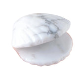 Natural Crystal Carved Seashell Figurine | Mini Gemstone Scallop Shell Charm | Ocean Beach Theme Home Decor & Healing Quartz Stone