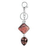 Minimalist Natural Stone Keychain Aesthetic Geometric Quartz Teardrop Charm Bag Pendant Girlfriend Gift