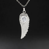 Crystal Angel Wing Pendant Necklace Angel Wing Necklace for Women Sterling Silver Friendship Cubic Zirconia Angel Wing Pendant