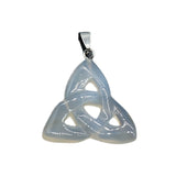 35-40mm Celtic Triquetra Knot Crystal Pendant | Natural Gemstone Trinity Knot Necklace for Protection