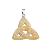 35-40mm Celtic Triquetra Knot Crystal Pendant | Natural Gemstone Trinity Knot Necklace for Protection