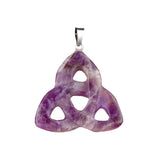 35-40mm Celtic Triquetra Knot Crystal Pendant | Natural Gemstone Trinity Knot Necklace for Protection