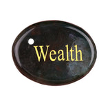 35X45MM Flat Oval Gemstone Pendant Engraved Words for Making Jewelry Lucky Stone DIY Accessories