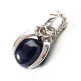 Rose Flower Bezel Round Natural Gemstone Pendant, 16mm Sphere Crystal Silver‑Tone Alloy Charm for Necklace Jewelry Making