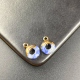 Gold Cap Donut Natural Stone Mini Pendant Tiny Circle Healing Crystal Chakra Gemstone Charm for DIY Earring Bracelet Necklace Jewelry Making