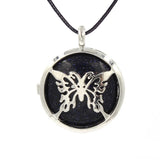 Butterfly Rebirth Symbol Crystal Necklace, Natural Healing Stone Hollow Butterfly Charm Pendant, Birthday Gift Jewelry for Ladies