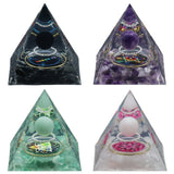 Gemstone Solar Sphere Orgone Pyramid 60MM for Home Office Feng Shui Decor & Spiritual Gifts