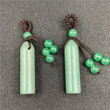 Lucky Healing Crystal Tube Keychain | Handwoven Cord Natural Gemstone Bag Charm Spiritual Friendship Gift