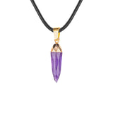 Faceted Chili Gemstone Pendant Necklace SN1871G Hand-Carved Protection Amulet 45CM Black Cord
