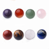 7 Chakra Natural Stone Spheres & Yoga Meditation Pendant Necklace Set # JH0094 Healing Crystal Ball Collection with Gift Box