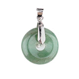Natural Gemstone Ping Buckle Shaped Pendant with Silver Metal  Mixed Agate Crystal Pendant Jewelry Gift Bring Health