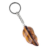 Fashional Natural Stone Carved Leaf Shaped Pendant Keychain Bag Small Crystal Pendant Decoration Safe for Festival Party Gift