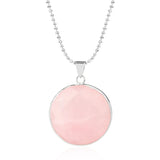 Silver Bezel Faceted Round Natural Gemstone Pendant Multi Color Cut Crystal Charm for Necklace Jewelry Making