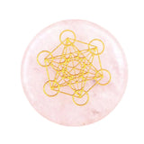 Sacred Geometry Metatron's Cube Stone | 25mm Natural Crystal Grid Stone Meditation & Chakra Healing