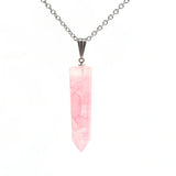 Crystal Gravel Pendant Amethyst Pendant Hexagonal Column Women's Fashion Hexagonal Natural Crystal Quartz Healing Necklace